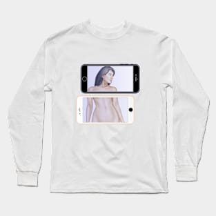 Illustration Logo – Phone Imaged Girl Long Sleeve T-Shirt